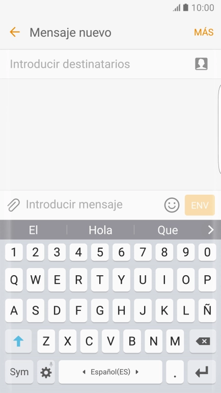 Abre una nota, un mensaje o un correo electrónico, de modo que el teclado esté visible en la pantalla y el teléfono esté listo para la entrada de texto.