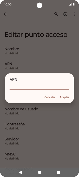 Introduce airtelwap.es y pulsa Aceptar.