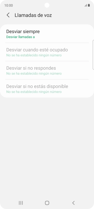 Pulsa el tipo de desvío deseado.