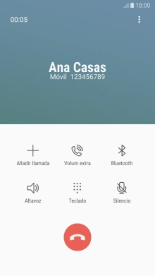 Pulsa el icono de finalizar llamada.
