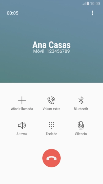 Pulsa el icono de finalizar llamada.