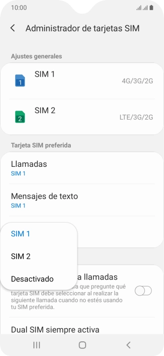 Pulsa el ajuste deseado.