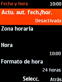 Selecciona Actu. aut. fech./hor..