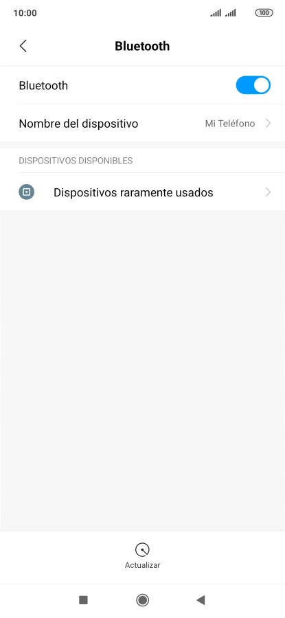 Pulsa Dispositivos raramente usados.