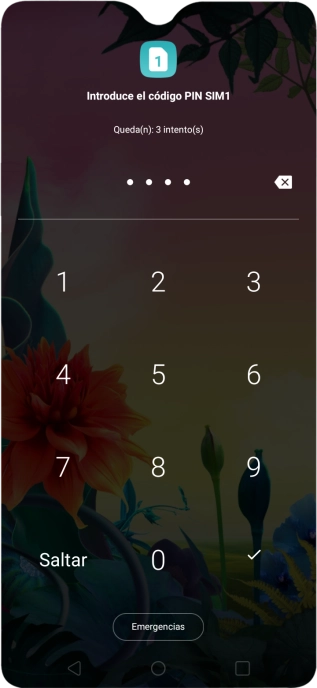 Si lo solicita el teléfono, introduce el código PIN y pulsa el icono de aceptar.