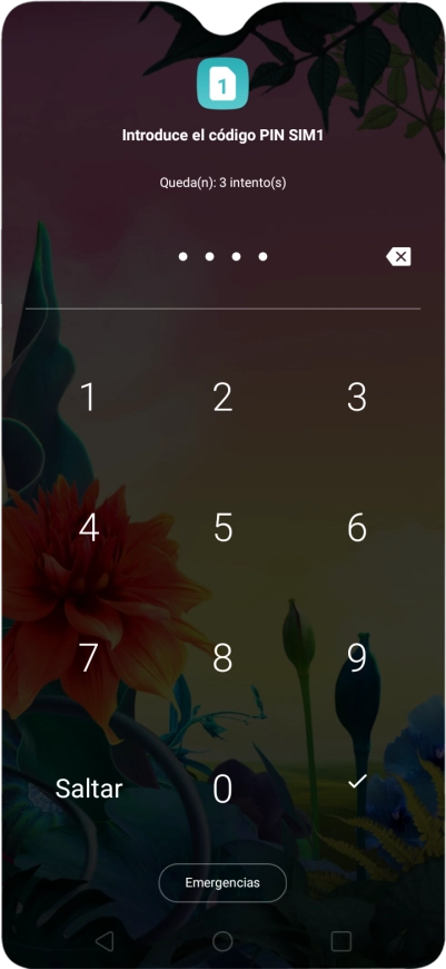 Si lo solicita el teléfono, introduce el código PIN y pulsa el icono de aceptar.