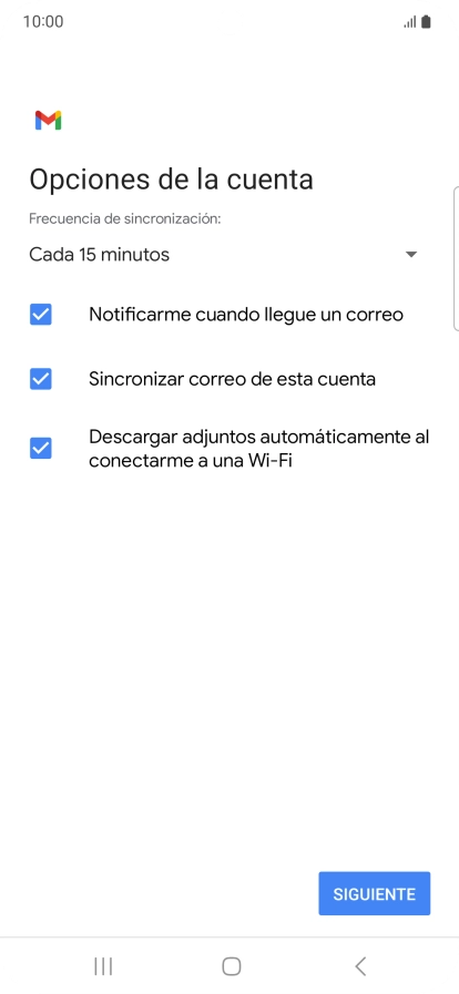 Si aparece en la pantalla esta imagen, tu cuenta de correo electrónico ha sido reconocida y configurada automáticamente. Sigue las indicaciones de la pantalla para introducir más información y terminar la configuración.