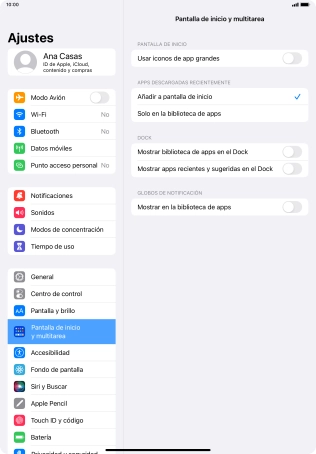 Para añadir nuevas apps descargadas a la pantalla de inicio y a la biblioteca de apps, pulsa Añadir a pantalla de inicio.
