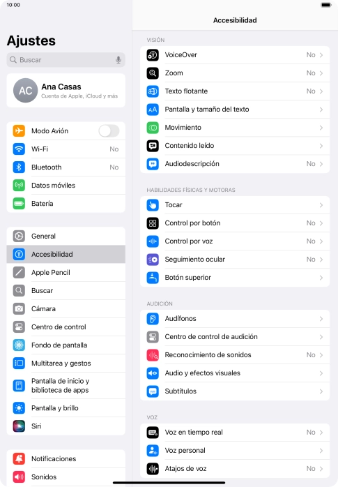 Pulsa una categoría bajo 