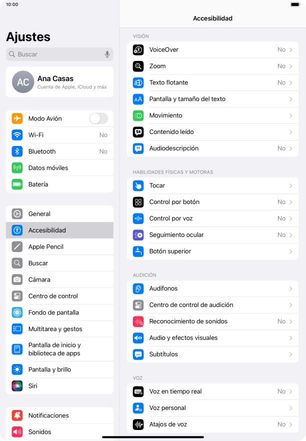 Pulsa una categoría bajo 