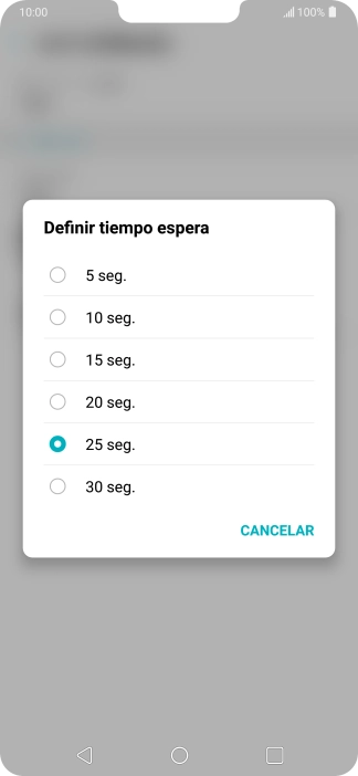 Si desvías las llamadas perdidas, tendrás que seleccionar un retardo para el desvío: Pulsa la opción deseada para seleccionar el retardo del desvío de llamadas.