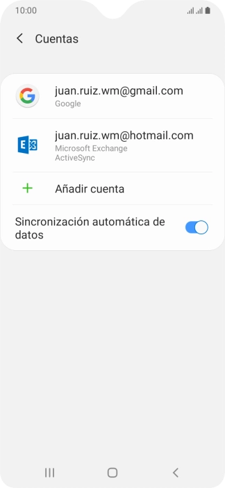 Si aparece en la pantalla esta imagen, tu cuenta de correo electrónico ha sido reconocida y configurada automáticamente. Sigue las indicaciones de la pantalla para introducir más información y terminar la configuración.