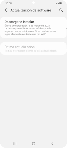 Pulsa Descargar e instalar. Si hay una versión de software nueva disponible, aparecerá ahora en la pantalla. Sigue las indicaciones de la pantalla para actualizar el software del teléfono.