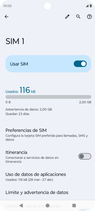 Pulsa el indicador junto a 