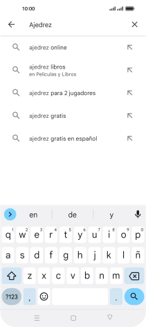 Introduce el nombre del tema o de la app y pulsa el icono de búsqueda.