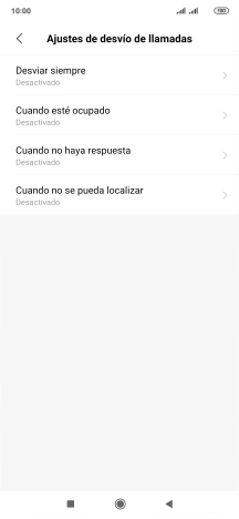 Pulsa el tipo de desvío deseado.