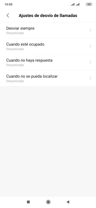 Pulsa el tipo de desvío deseado.