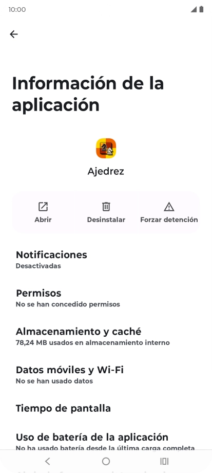 Pulsa Almacenamiento y caché.
