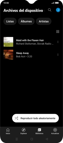 Pulsa el archivo de música deseado.