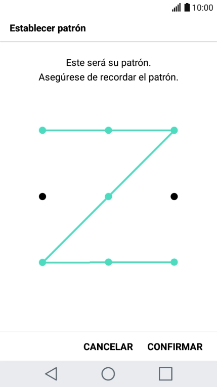 Vuelve a introducir el código de seguridad seleccionado y pulsa CONFIRMAR.