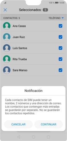 Pulsa CONTINUAR.