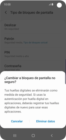 Pulsa Eliminar datos.