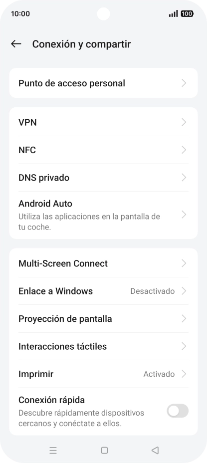 Pulsa Punto de acceso personal.