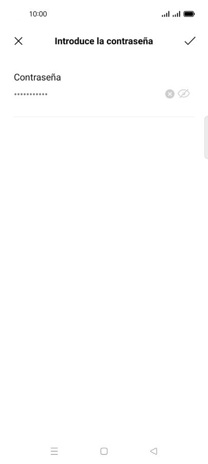 Introduce la contraseña de la red Wi-Fi y pulsa el icono de aceptar.