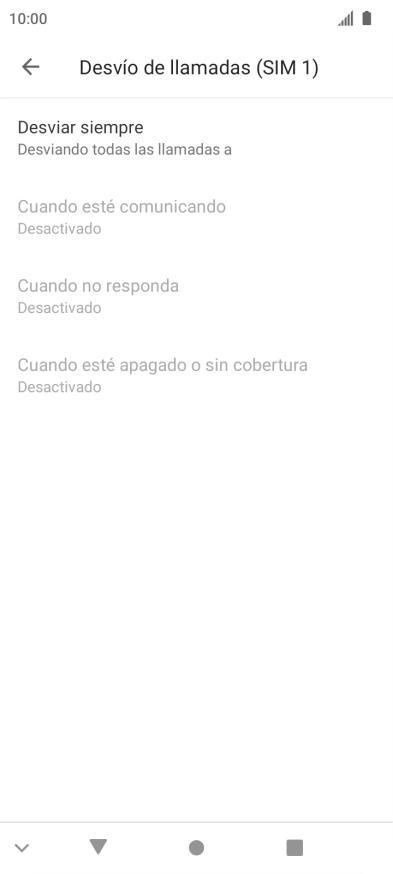 Pulsa el tipo de desvío deseado.