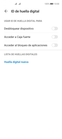 Pulsa Huella digital nueva.