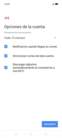 Si aparece en la pantalla esta imagen, tu cuenta de correo electrónico ha sido reconocida y configurada automáticamente. Sigue las indicaciones de la pantalla para introducir más información y terminar la configuración.