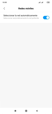 Si quieres seleccionar la red de forma manual, pulsa el indicador junto a 