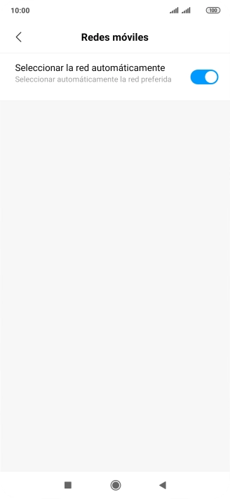 Si quieres seleccionar la red de forma manual, pulsa el indicador junto a 