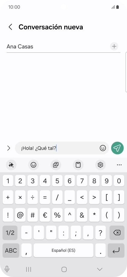 Crea un nuevo mensaje y escribe el texto deseado.