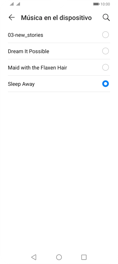 Al encontrar un timbre de llamada de tu gusto, pulsa dos veces la tecla de retroceso.