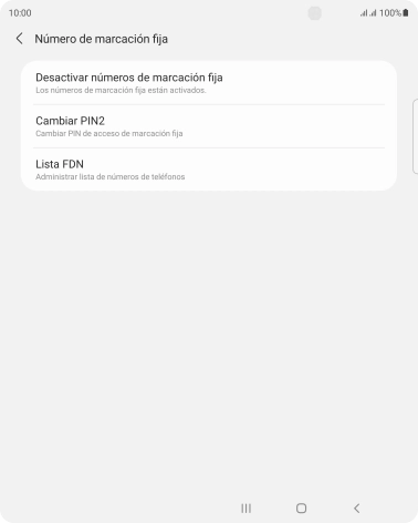 Pulsa Desactivar números de marcación fija.