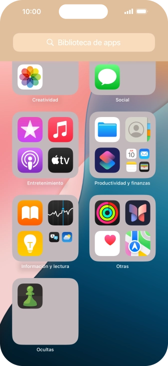 Pulsa la app deseada durante unos instantes.
