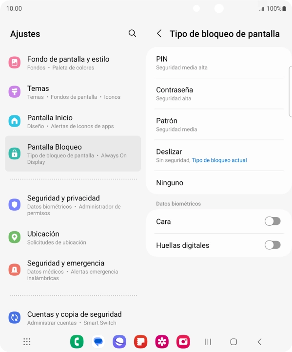 Pulsa Huellas digitales.
