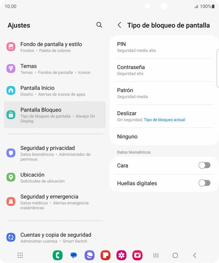 Pulsa Huellas digitales.