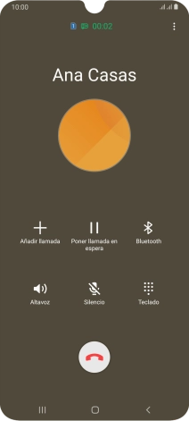 Pulsa el icono de finalizar llamada.