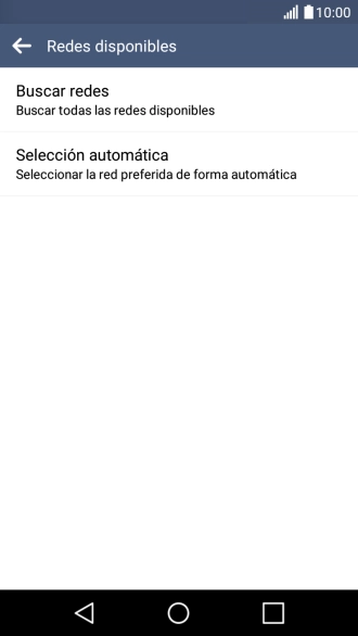 Si quieres seleccionar la red de forma manual, pulsa Buscar redes.