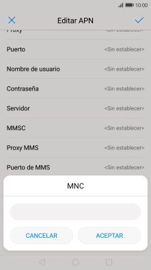 Introduce 01 y pulsa ACEPTAR.