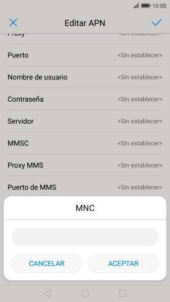 Introduce 01 y pulsa ACEPTAR.