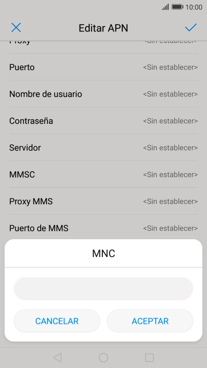 Introduce 01 y pulsa ACEPTAR.