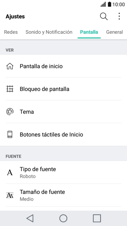 Pulsa Bloqueo de pantalla.