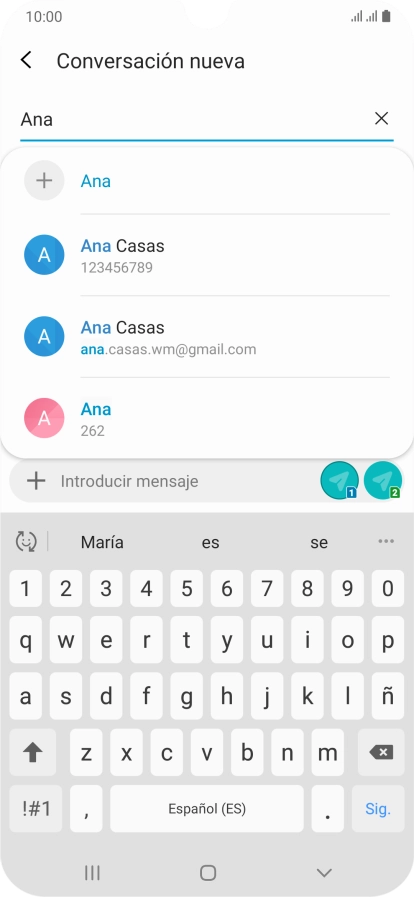 Pulsa el contacto deseado.