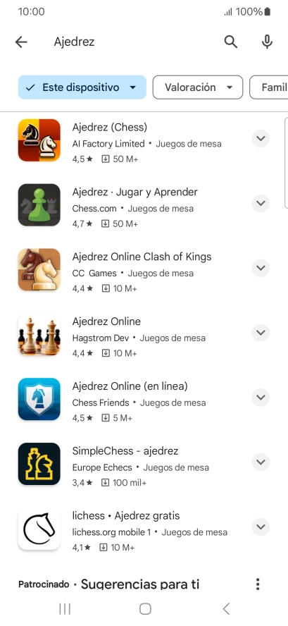 Pulsa la app deseada.