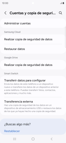 Pulsa Administrar cuentas.
