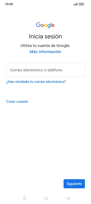 Si no tienes una cuenta de Google, pulsa Crear cuenta y sigue las indicaciones de la pantalla para ver cómo crear una cuenta nueva.