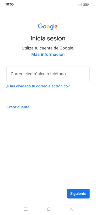 Si no tienes una cuenta de Google, pulsa Crear cuenta y sigue las indicaciones de la pantalla para ver cómo crear una cuenta nueva.